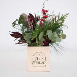 cubo decoraci&oacute;n navidad