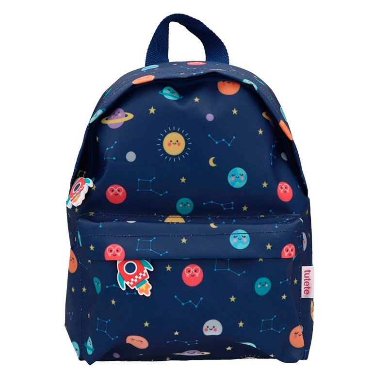 ✏ Mochila infantil ESPACIO ⭐ azul marino PERSONALIZADA