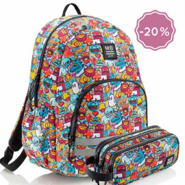 pack mochila y estuche  monster