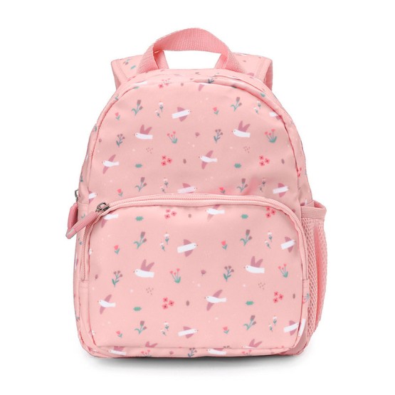 mochila pajaritos rosa