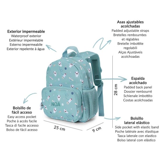 mochila infantil pandas