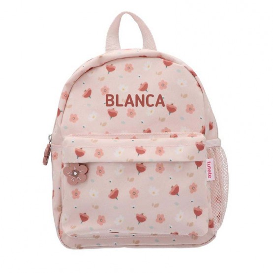 Mochila flores rosa