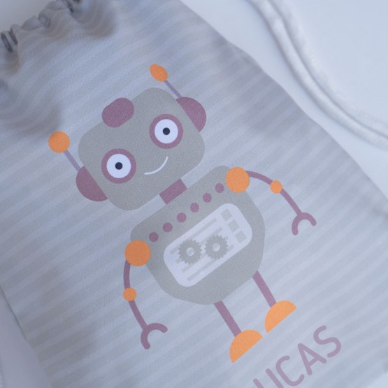 mochila saco personalizada robot