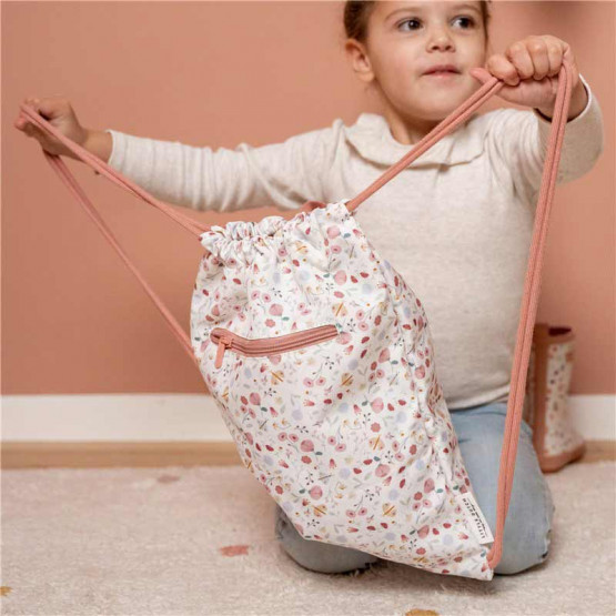 mochila saco florecitas