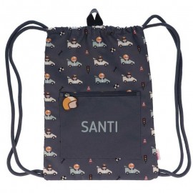 Mochila saco infantil de cuerdas de colores personalizada