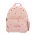 mochila rosa con dibujos de bichitos