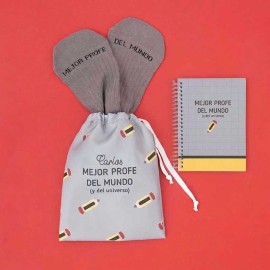 pack libreta y calcetines profe