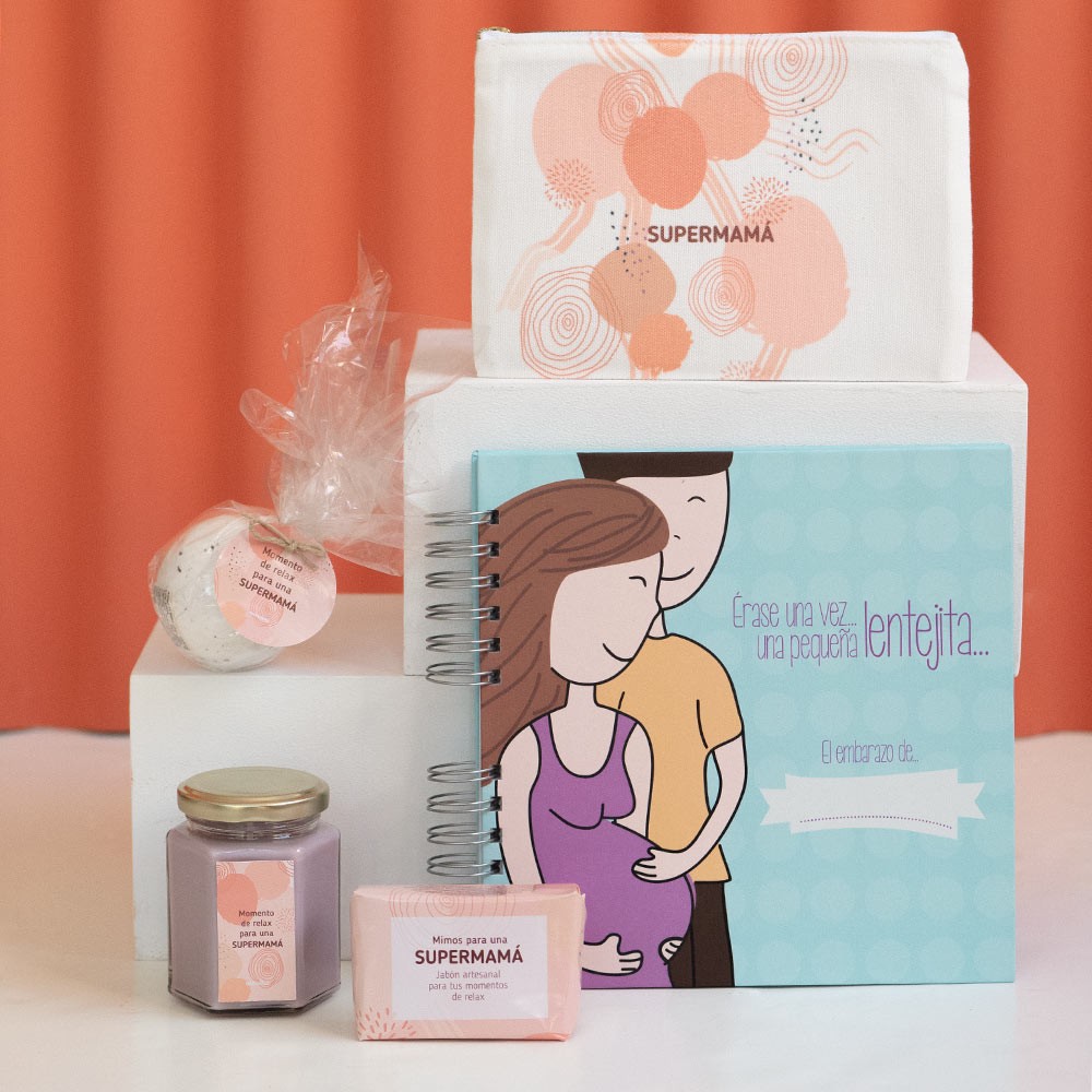 Caja regalo embarazada original Cesta regalo embarazada y recién nacido unisex Incluye regalos mamá primeriza embarazo y bebé 