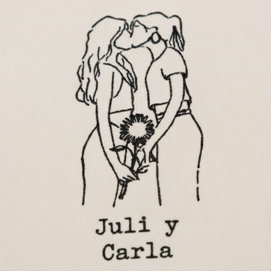 sudadera bordada retrato