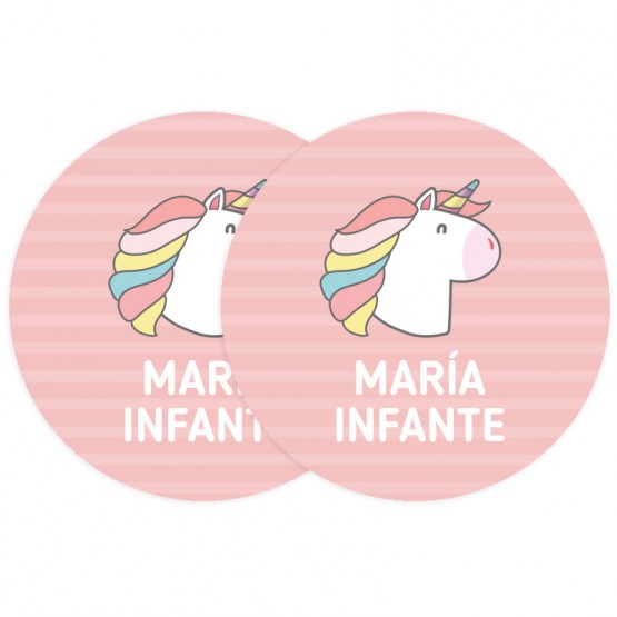 pegatinas unicornio con nombre