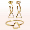 conjunto pendientes y anillo peineta