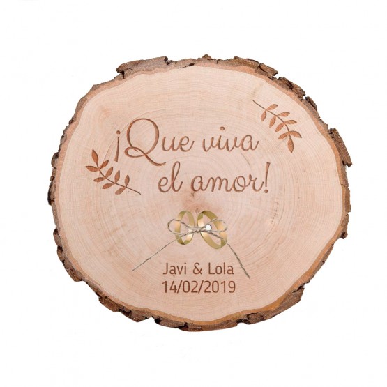 Porta alianzas boda frase