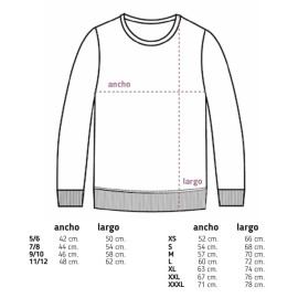 tallas sudadera