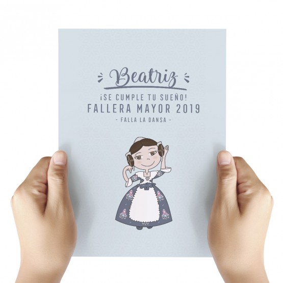 tarjeta felicitación Fallera Mayor personalizada