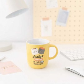 Taza "contigo alrededor"