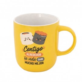 Taza "contigo alrededor"