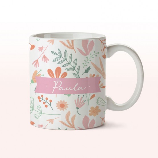 taza flores personalizada