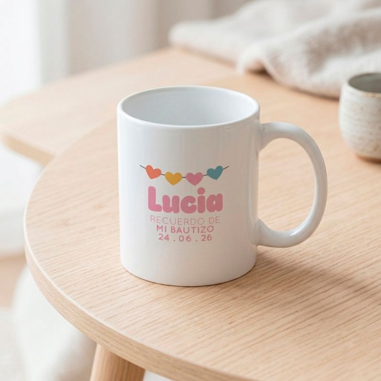 taza personalizada para bautizo