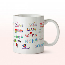 taza con dibujos de alumnos