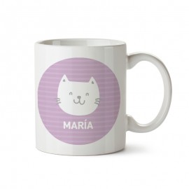 taza plastico gatito personalizada