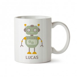 taza plástico robot para niños