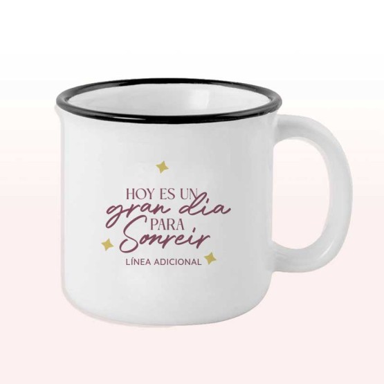 taza vintage con mensaje