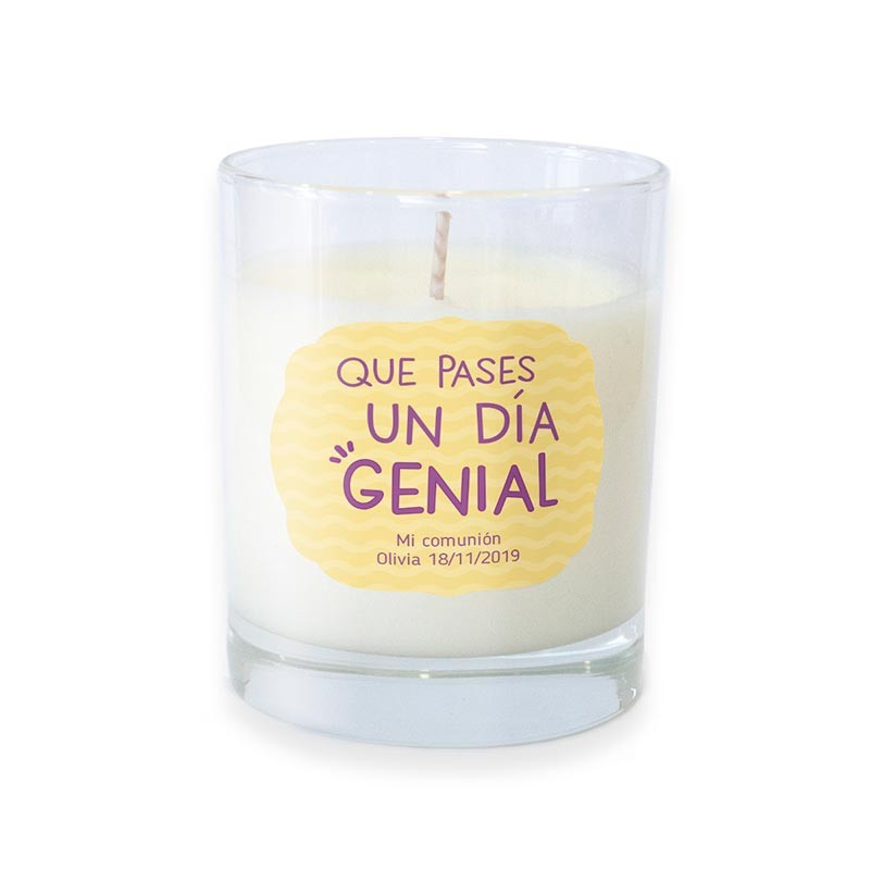 Vaso Personalizado con vela Comunión