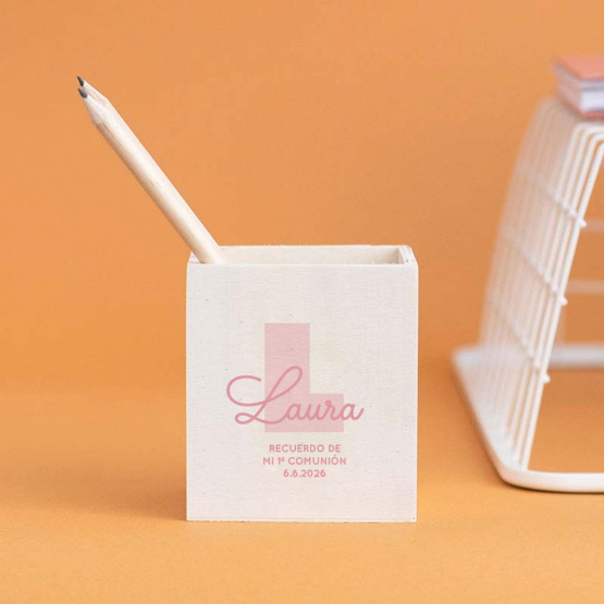 bote lapices comunion inicial rosa