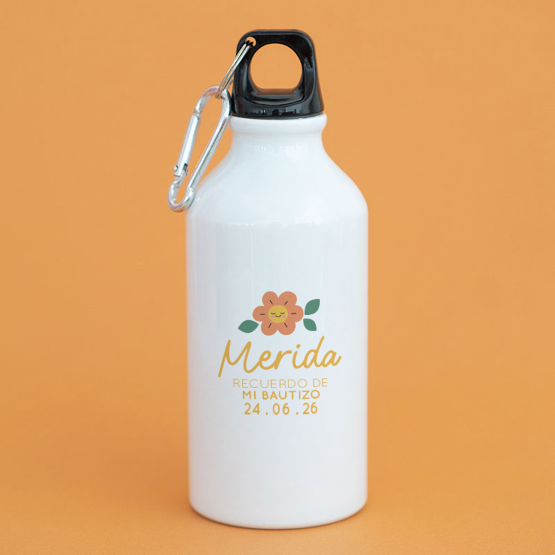 botella personalizada flor