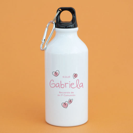 botella personalizada corazones