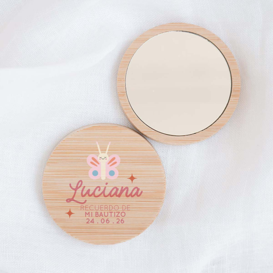 espejo bautizo mariposa