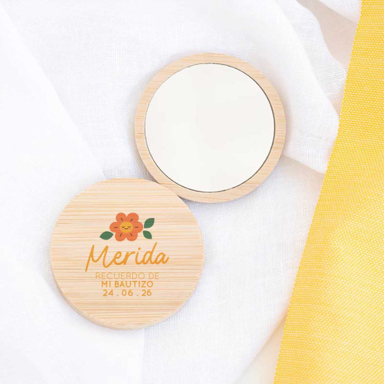 espejo bautizo florecita