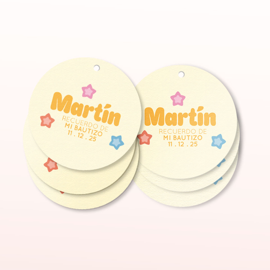 etiquetas bautizo estrellitas