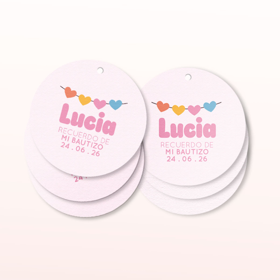 etiquetas bautizo corazones