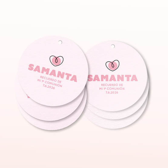 etiquetas comunion corazon