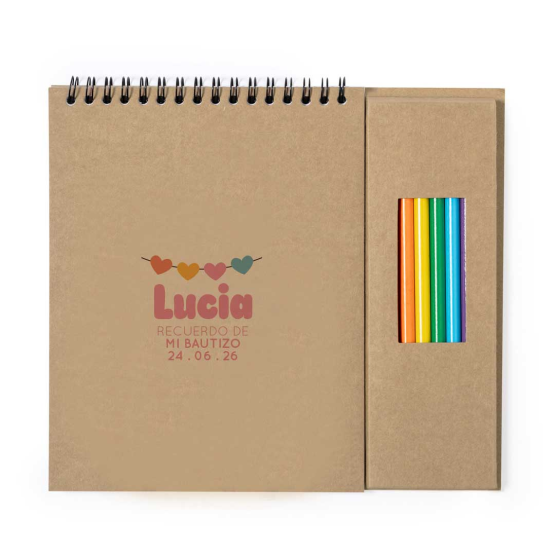 Libreta colorear corazones