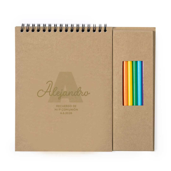 libreta colorear inicial verde