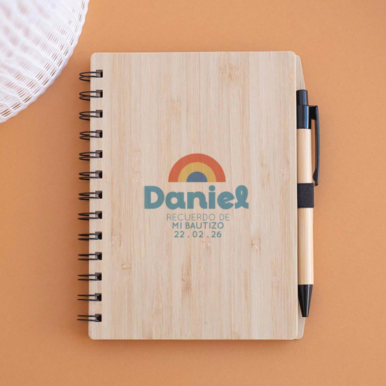 libreta madera arcoiris