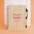 libreta madera corazones