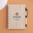 libreta madera futbol
