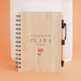 libreta madera flor