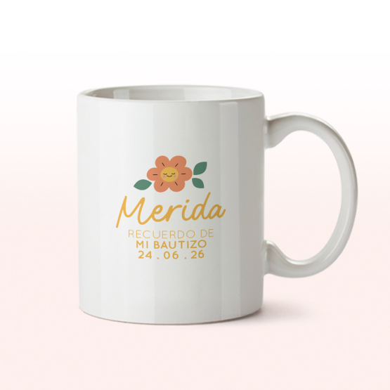 taza personalizada flor