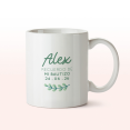 taza personalizada hojitas