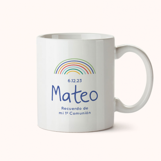 Taza personalizada arcoiris