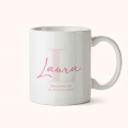 Taza personalizada inicial rosa