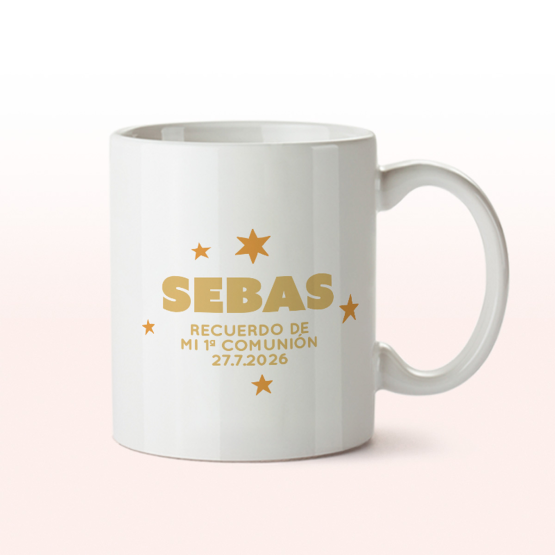 taza comunion estrellas