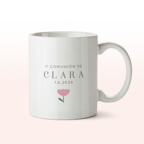 taza comunion flor