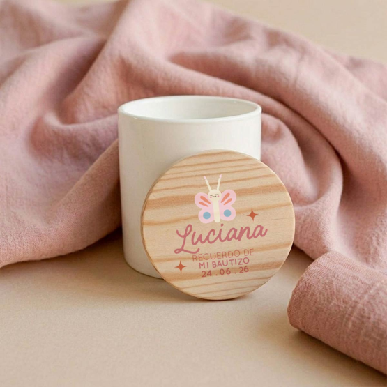 vela bautizo mariposa