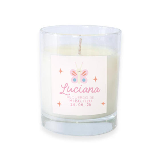 vela para bautizo mariposa