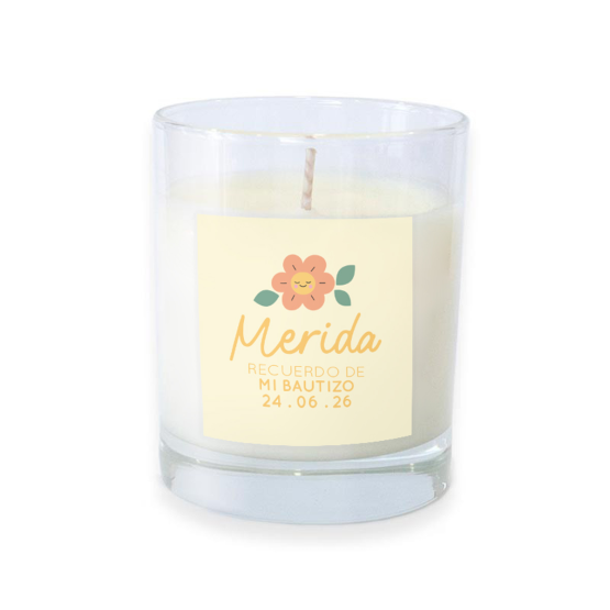 vela para bautizo flor